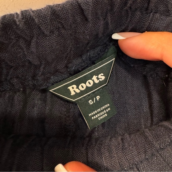 Roots Sadie Short Indigo 100% linen size S navy - Picture 3 of 6